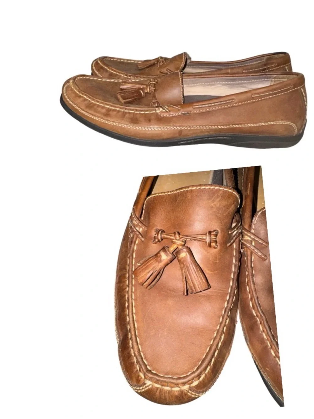 JOHNSTON & Murphy JM tassel leather slip on loafers men’s dress shoes size 12